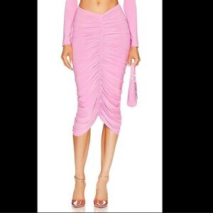 Norma Kamali Pink Ruched Pencil Skirt/Dress